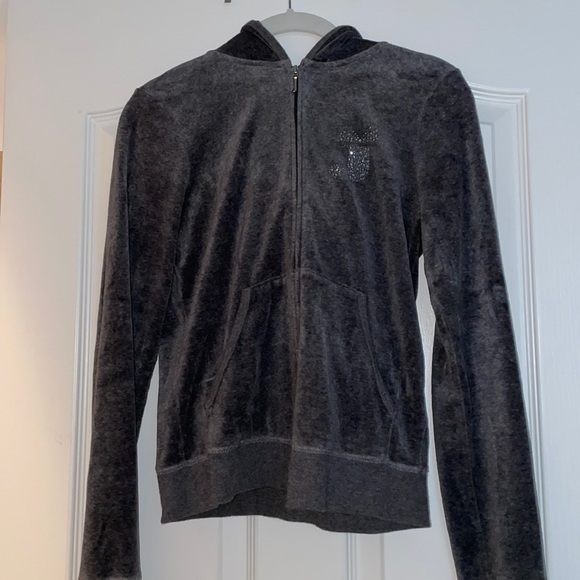 Juicy Couture Tops - Vintage Juicy Couture gray with sparkle zip up jacket
